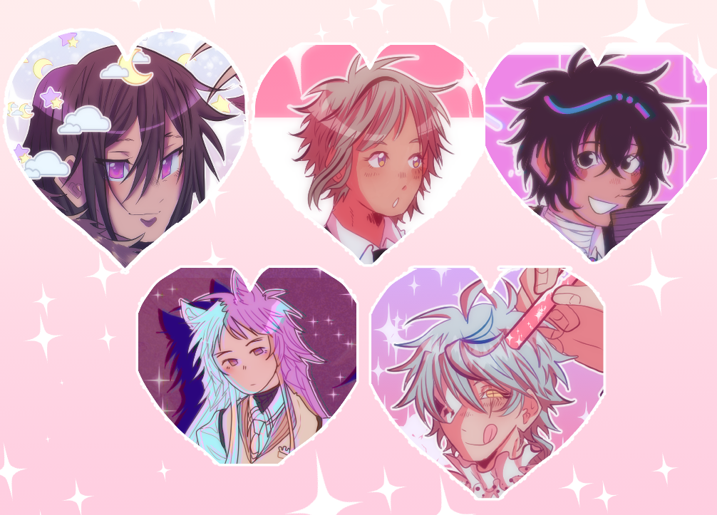 bungo stray dogs holographic heart pins