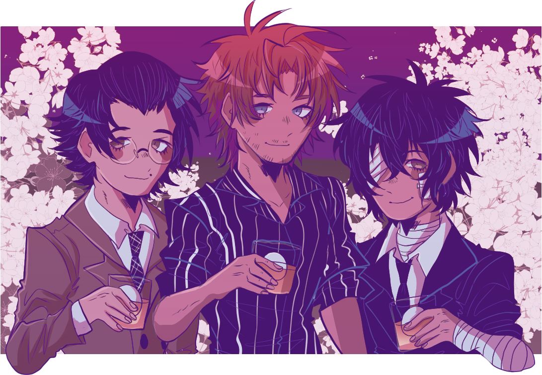 dark era trio acrylic keychains