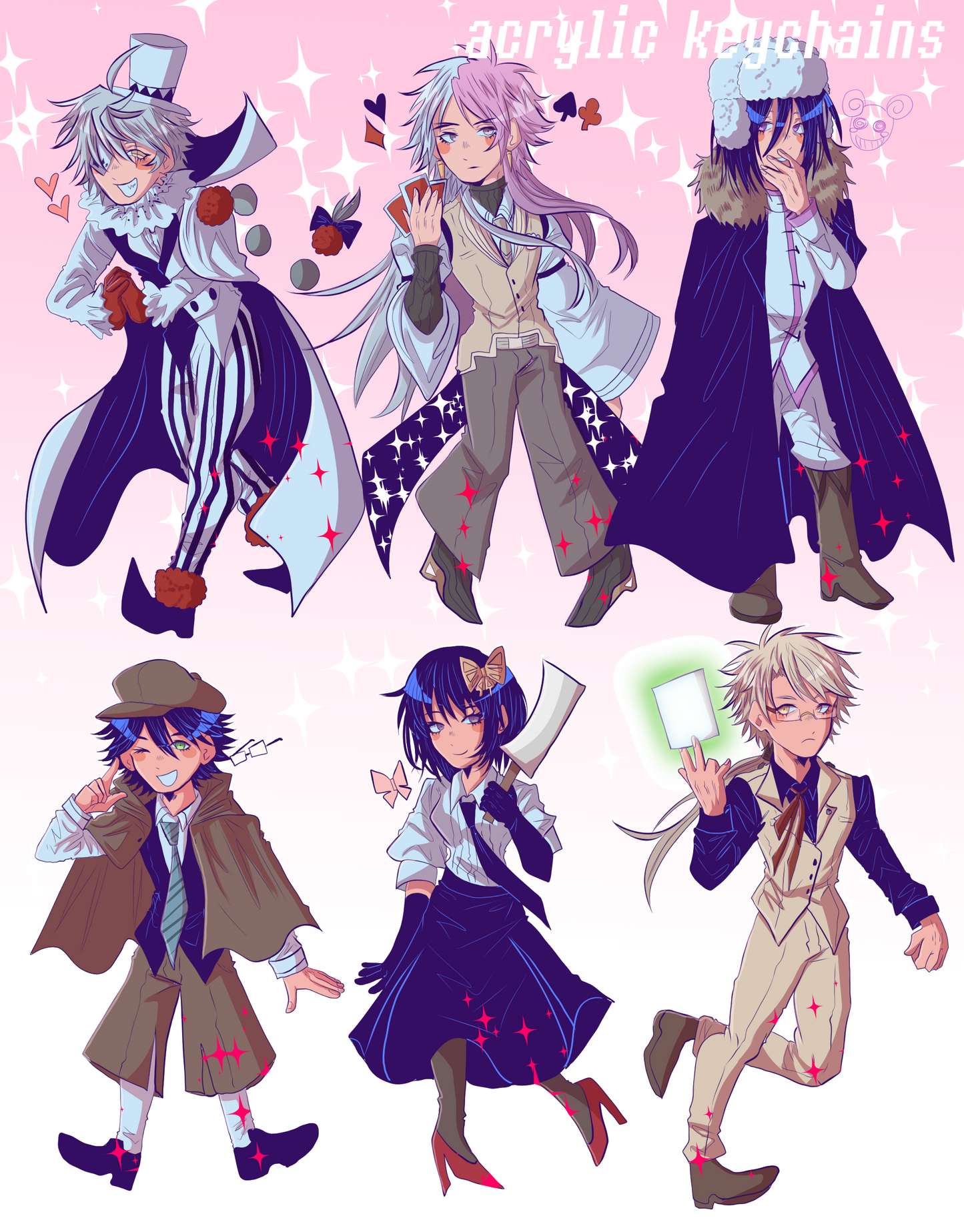 bungo stray dogs acrylic keychains
