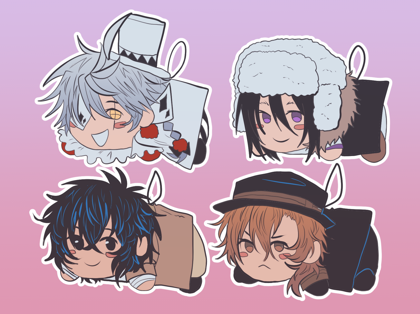 bsd mochis holographic sticker