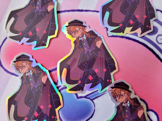 bungo stray dogs holographic stickers